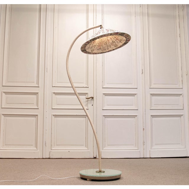 White Arc Floor Lamp attributed to Iwo, Sweden, 1930s For Sale - Image 8 of 14