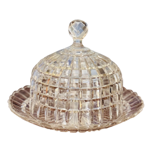 Mid 20th Century Cut Glass Cloche or Butter Dish