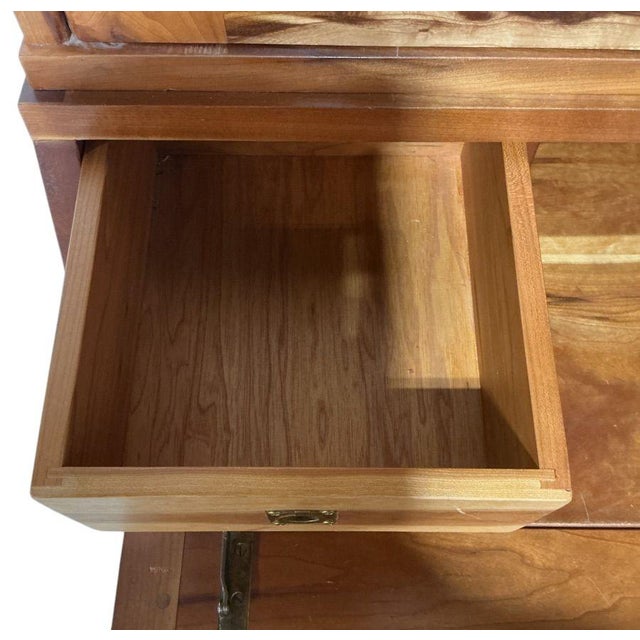 1970s Curt Wessel Shaker Large Cherry Drop Front Secretary Desk For Sale - Image 4 of 7
