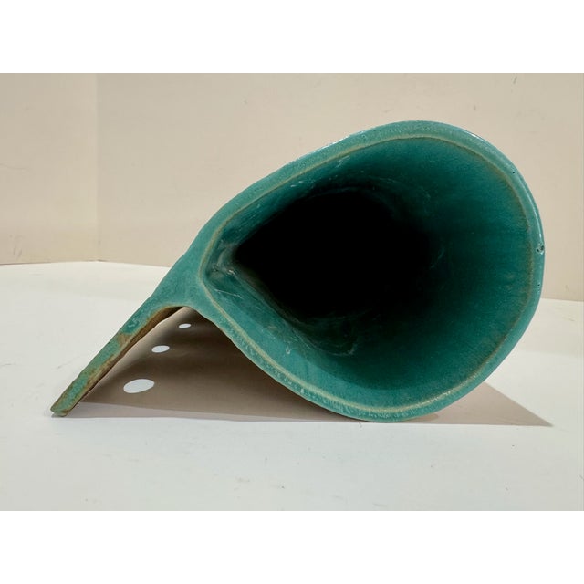 Brown Vintage Studio Pottery Pierced Cylinder Vase Brown Turquoise Ceramic 13.5 For Sale - Image 8 of 8