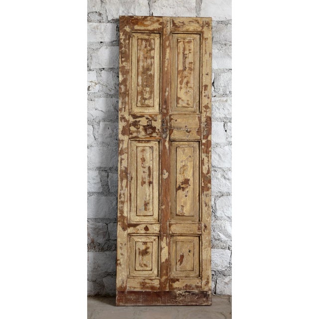 Mid-Century Modern Vintage Floral Carved Door Panel | Rustic Sliding Farmhouse Barn Door Statement Piece 80x26 For Sale - Image 3 of 4