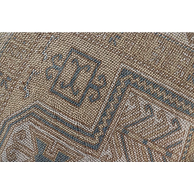 Vintage Turkish Medallion Oushak Rug in Blue, Mocha, and Taupe 3'5"x5'6" For Sale - Image 10 of 10