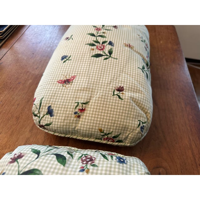 French Late 20th Century Vintage Silk Lumbar Pillows For Sale - Image 3 of 9