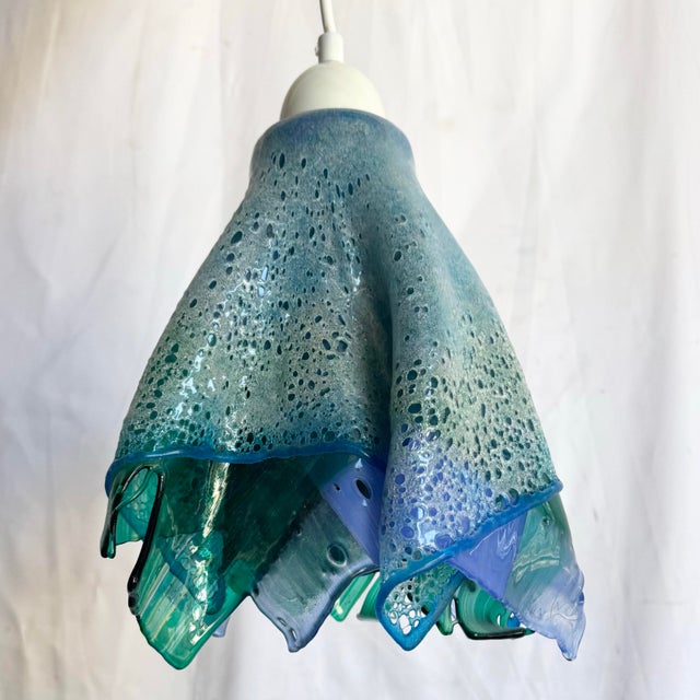 Late 20th Century Hand Made Blown Glass Pendant Lamp For Sale - Image 5 of 11