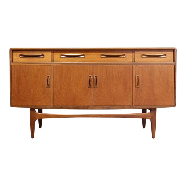 Mid Century Modern Vintage Teak Credenza Sideboard by Gplan Danish Style For Sale