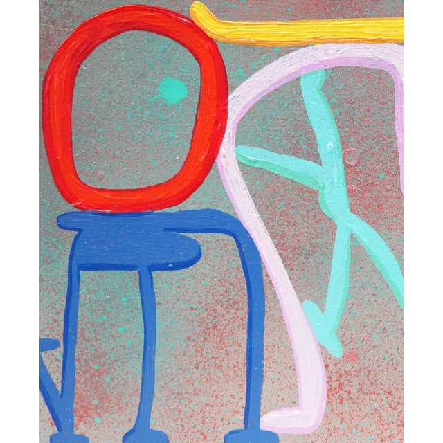 Peter Healy "Standing Ovation" Blue, Pink, Red, and Gray Abstract Contemporary Painting, 2022 For Sale - Image 11 of 12