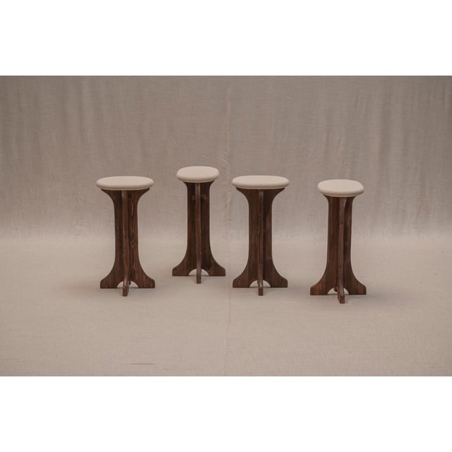 Brutalist Brutalist Bar Stools, 1960s, Set of 4 For Sale - Image 3 of 17
