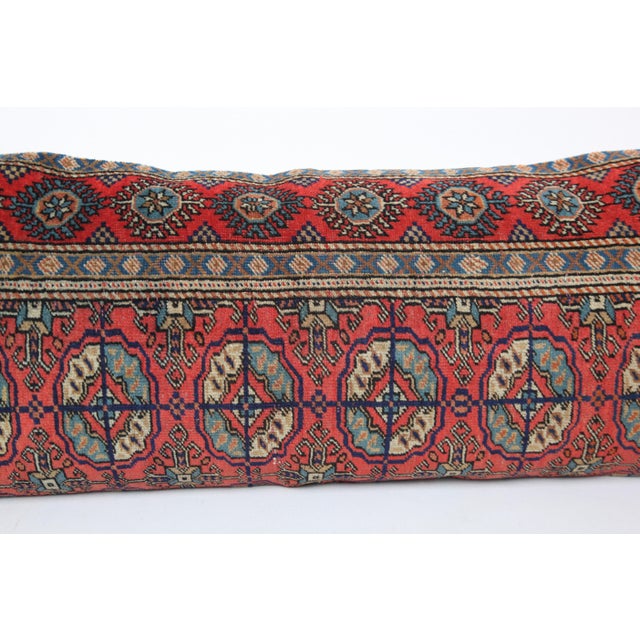 Mid 20th Century Vintage Turkoman Long Rug Pillow Cushion Cover -15'' X 46'' For Sale - Image 5 of 9