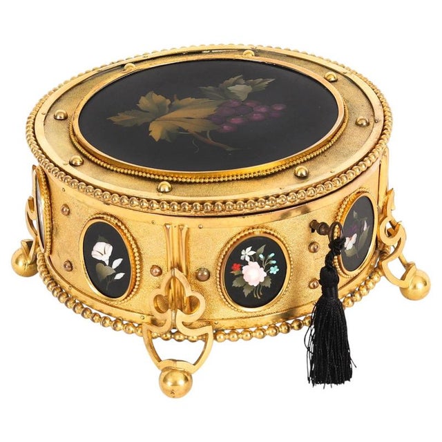 Antique Italian Ormolu and Pietra Dura Jewellery Casket, 1800s For Sale - Image 16 of 16