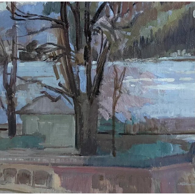 Helène Hantz, L'Ile Rousseau, Pont du Mont-Blanc et lac à Genève, Oil on canvas For Sale - Image 6 of 8