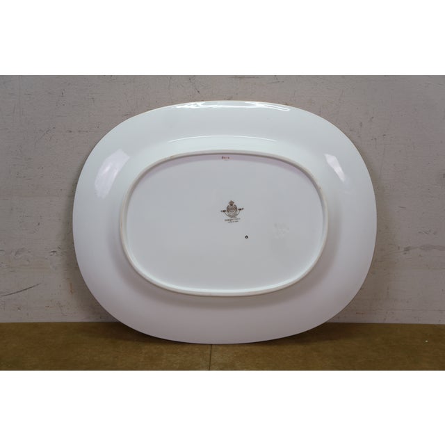 Antique Mintons England Grasmere Floral Acanthus Oval Serving Platter 15" For Sale - Image 11 of 13