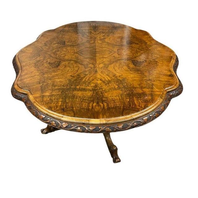 Antique Irish Walnut Centre Table, 1860s For Sale - Image 6 of 7
