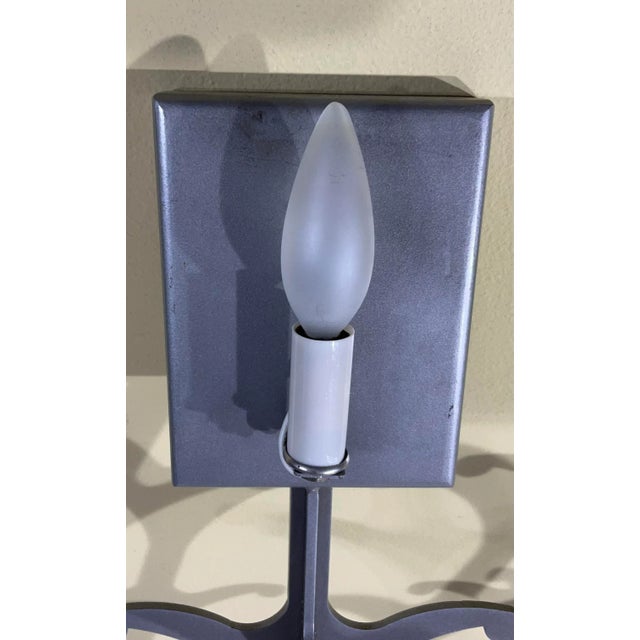 Pair of Midcentury Steel Wall Scones For Sale - Image 10 of 12