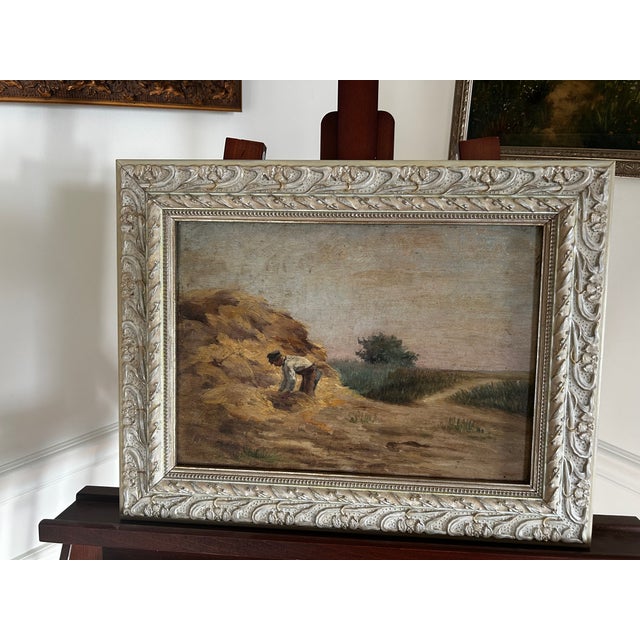 Original Antique Oil Painting, Plein Air, French Impressionism For Sale - Image 11 of 13
