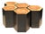 Hexagonal Stools in Two-Tone Suar, Set of 5 For Sale