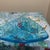 Mid-Century Modern Vintage Hazel Atlas Aqua Blue "Pinwheel" Triangle Candy Dish For Sale - Image 3 of 6
