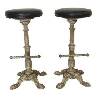 Antique Cast Iron Barstools - A Pair For Sale