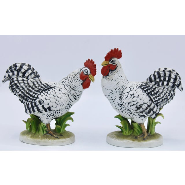 Vintage Farmhouse Black and White Ceramic Chickens For Sale - Image 13 of 13