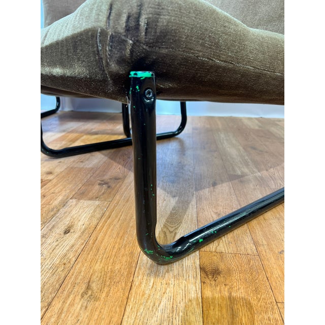 Bauhaus Black Steel and Green Upholstery Lounge Chairs, 1970s, Set of 3 For Sale - Image 12 of 18