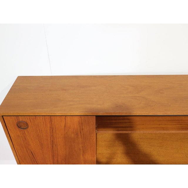 Mid Century Modern Teak Vintage Wall Mounted Credenza Sideboard in the Style Avalon Danish For Sale In Greensboro - Image 6 of 11