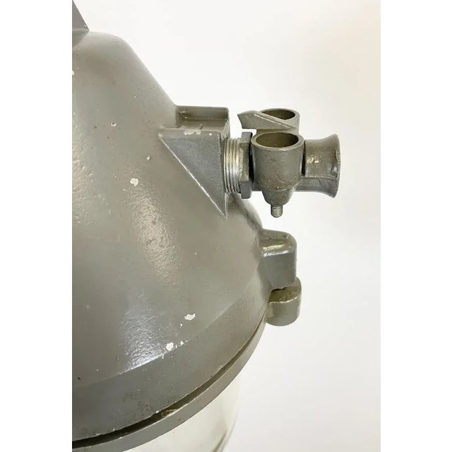 Dark Grey Industrial Cast Aluminium Explosion Proof Lamp from Elektrosvit, 1960s For Sale - Image 9 of 16