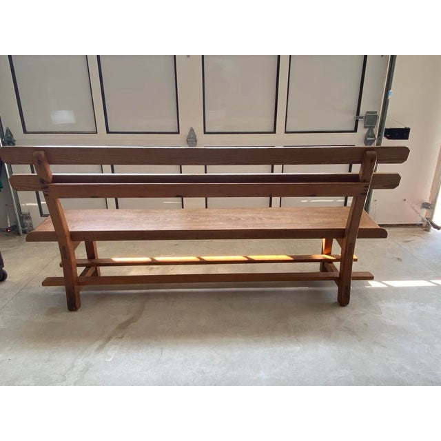 Farmhouse Late 19th Century English Antique Pine Church Pew For Sale - Image 3 of 10