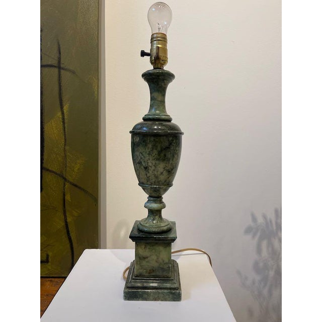 Vintage Green Marble Urn Form Table Lamps — a Pair For Sale - Image 6 of 12