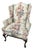 Vintage Grandmillenial Chintz English Rose Wingback Chair For Sale