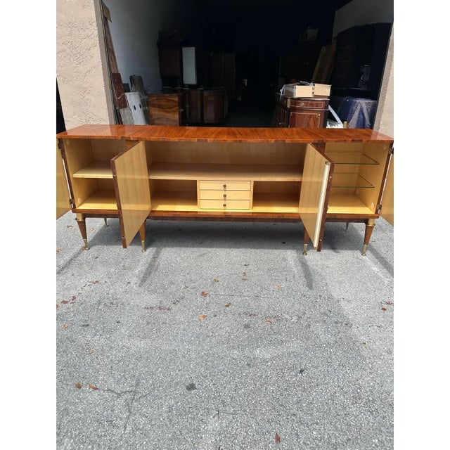 Mid-Century Modern 1940s French Art Deco Burlwood Sideboard For Sale - Image 3 of 12