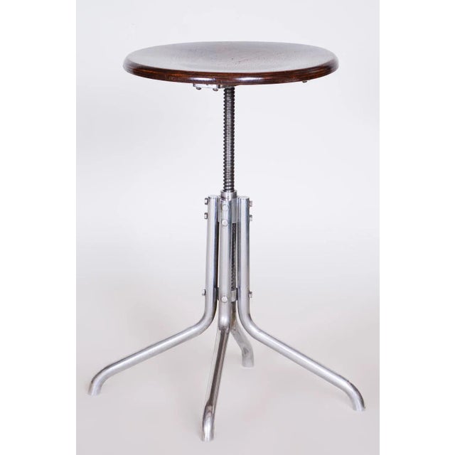 Brown Beech Swivel Piano Stool attributed to Mücke Melder, 1930s For Sale - Image 8 of 8
