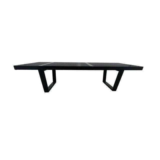 George Nelson for Herman Miller Black Lacquer Cabinet on Slatted Bench Base, 1950s For Sale - Image 15 of 18