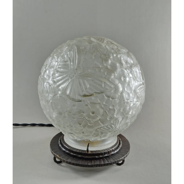 Verreries des Hanots French Art Deco Table Lamp by Verreries Des Hanots 1920s France For Sale - Image 4 of 14
