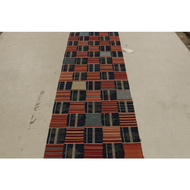 Modern Rug & Kilim’s Modern Geometric Red and Blue Wool Runner For Sale - Image 3 of 10