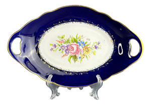 Vintage Cobalt Blue Tray from Limoges, France, 1950s
