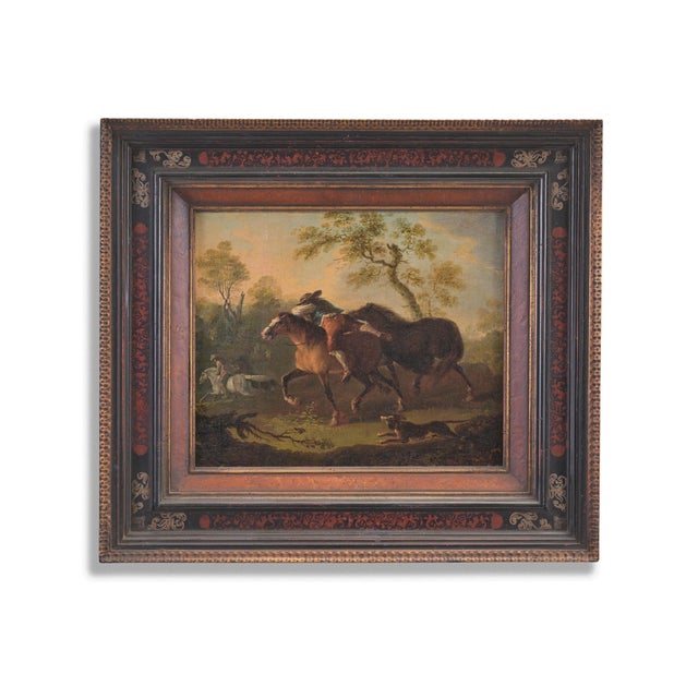 Equestrian Scene, 18th Century, Oil Painting on Canvas, Framed For Sale - Image 10 of 10