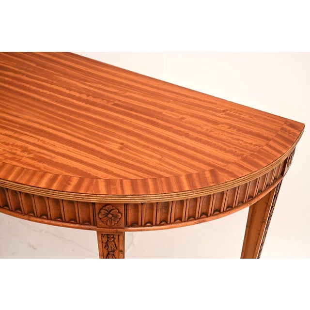 Wood Antique Georgian Satinwood Console Table, 1900 For Sale - Image 7 of 9