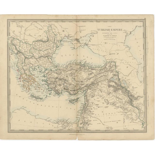 Traditional Antique Map of the Turkish Empire and Greece, 1858 For Sale - Image 3 of 9