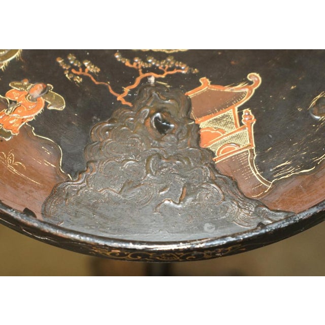 Chinese Chinoiserie Lacquered & Hand Painted Side Table For Sale - Image 14 of 18