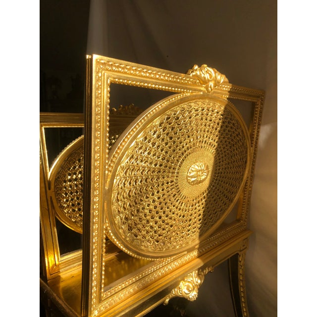 Gold Antique French Gilt Painted Magazine Rack For Sale - Image 8 of 12