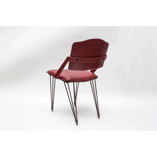 Mid-Century Modern Dining Chair by Jacques Adnet, 1950s For Sale - Image 3 of 7