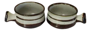 Vintage Stoneware Soup Crocks S/2