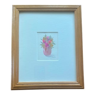 “Joy” Matted and Framed Original Botanical by Nancy Smith For Sale