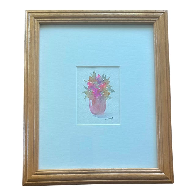 “Joy” Matted and Framed Original Botanical by Nancy Smith For Sale