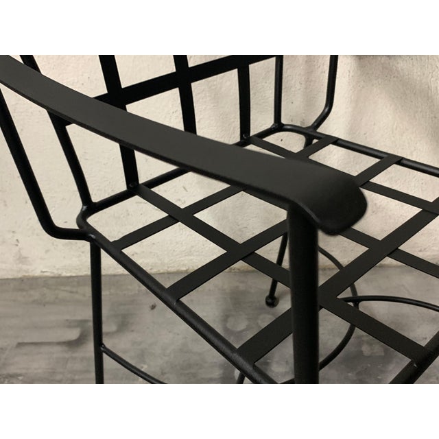 Metal Set of 2 Garden or Dinning Armchairs in Black Wrought Iron, Indoor & Outdoor For Sale - Image 7 of 18