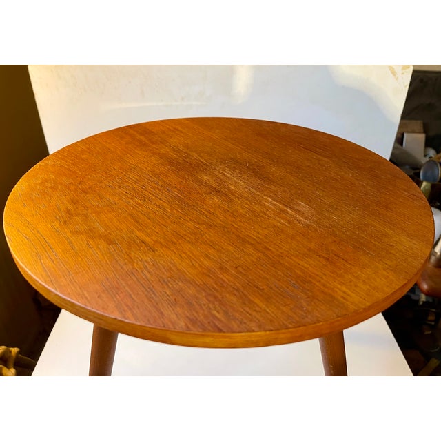 Danish Circular Teak Side Table, 1960s For Sale - Image 4 of 7