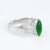 Modern Mid 20th Century Jadeite Jade Diamond Cocktail Ring 18k White Gold Fine Vintage size 6.25 For Sale - Image 3 of 6