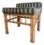 Vintage Bamboo & Rattan Upholstered Stool For Sale