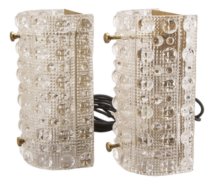 Glass Wall Lights by Carl Fagerlund for Lyfa, Sweden, 1960, Set of 2