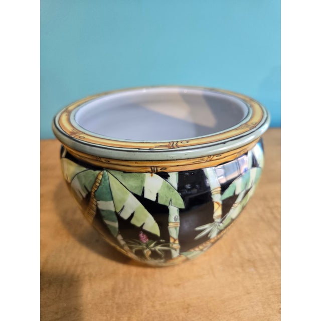 Contemporary Mid 20th Century Andrea by Sadek ‘Tropical Jungle’ Ceramic Planter For Sale - Image 3 of 6
