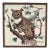 Mid-Century Owl Hand Decorated Tile Panel For Sale